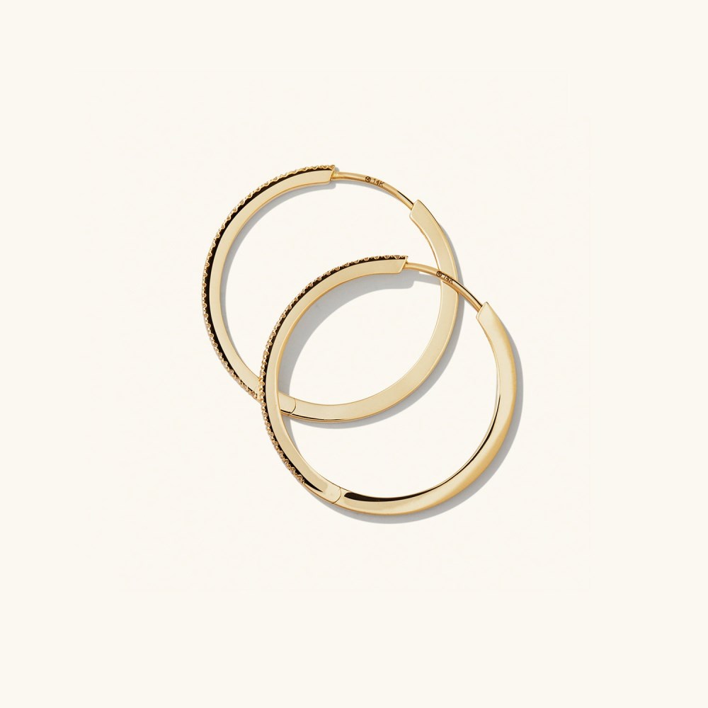 Mejuri Pavé Diamond Large Hoops - 14k Yellow Gold