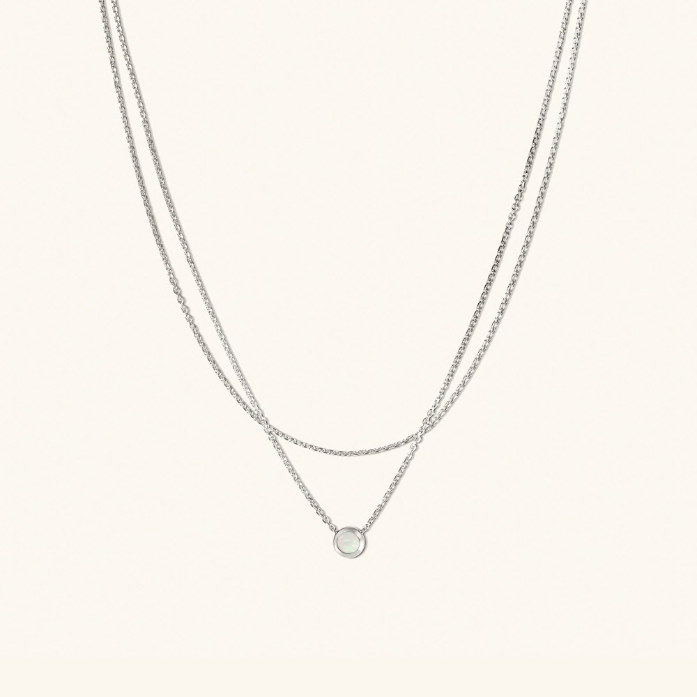 Mejuri Layered Opal Necklace - Sterling Silver