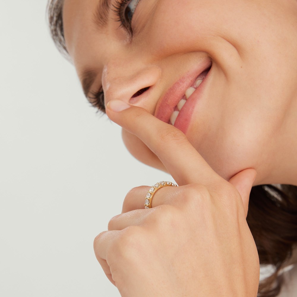 Mejuri 3mm Bold Diamond Eternity Band - 14k Yellow Gold