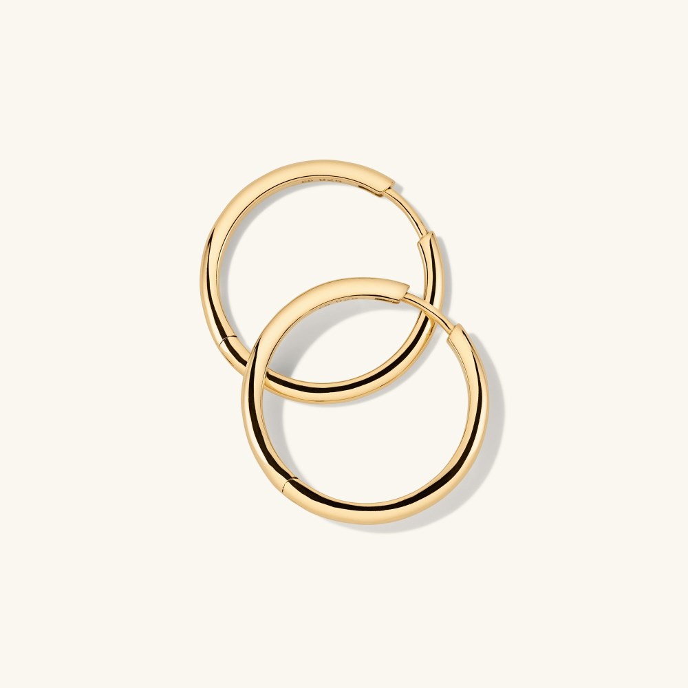 Mejuri Tube Large Hoops - Gold Vermeil
