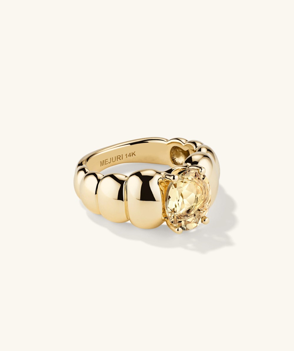 Mejuri Puffy Charlotte Gemstone Ring - 14k Yellow Gold