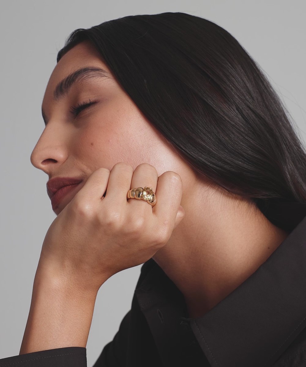 Mejuri Puffy Charlotte Gemstone Ring - 14k Yellow Gold