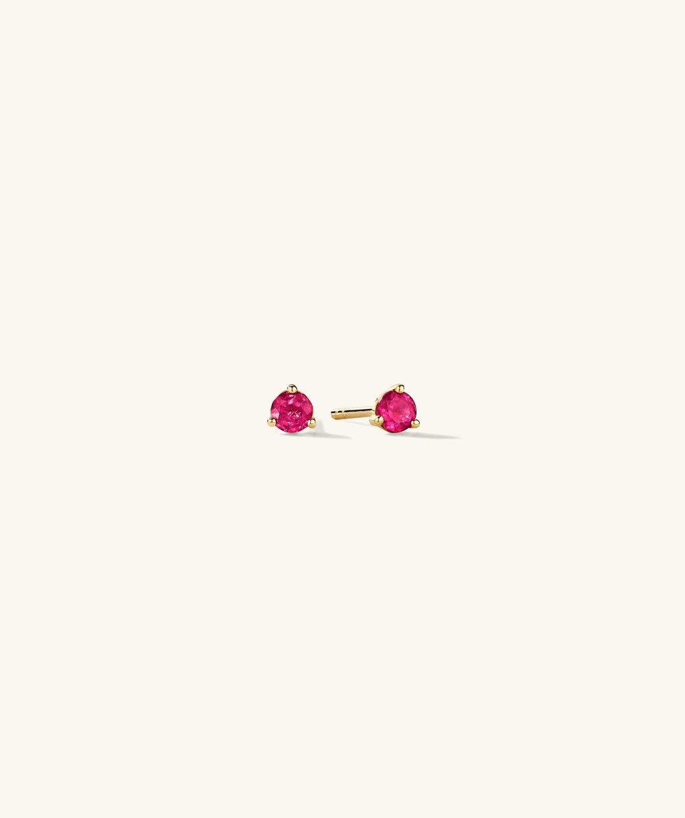Mejuri Gemstone Mini Studs - 14k Yellow Gold