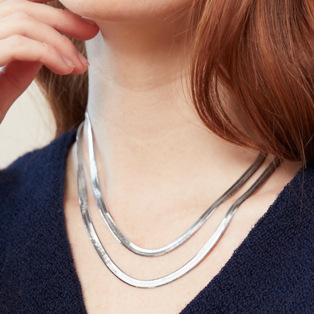 Mejuri Bold Herringbone Chain Necklace - Sterling Silver