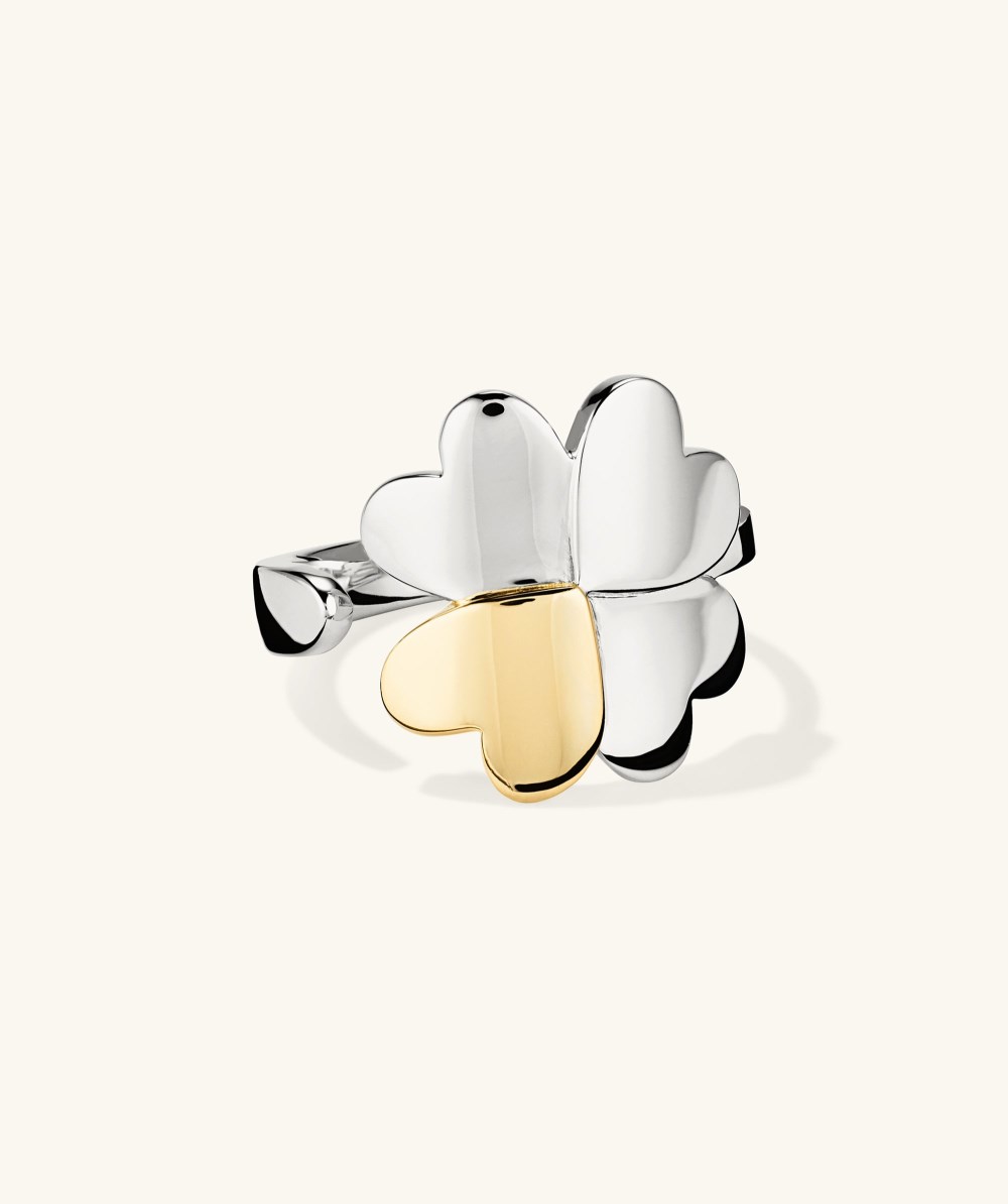 Mejuri Mejuri x GANNI Clover Wrap Ring - Sterling Silver, Gold Vermeil