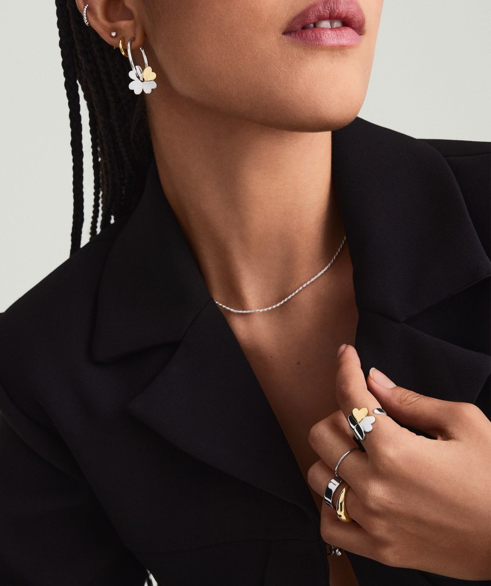 Mejuri Mejuri x GANNI Clover Wrap Ring - Sterling Silver, Gold Vermeil