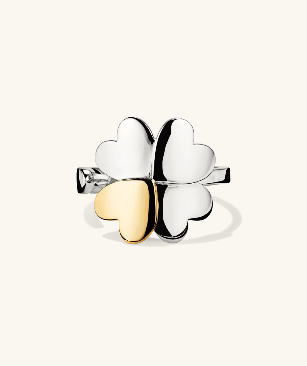 Mejuri Mejuri x GANNI Clover Wrap Ring - Sterling Silver, Gold Vermeil