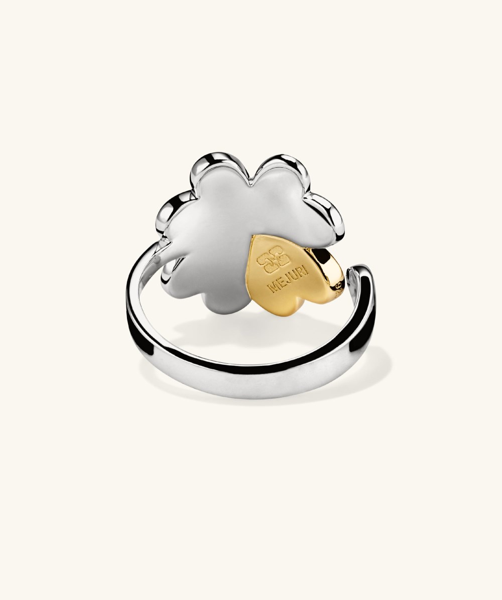 Mejuri Mejuri x GANNI Clover Wrap Ring - Sterling Silver, Gold Vermeil