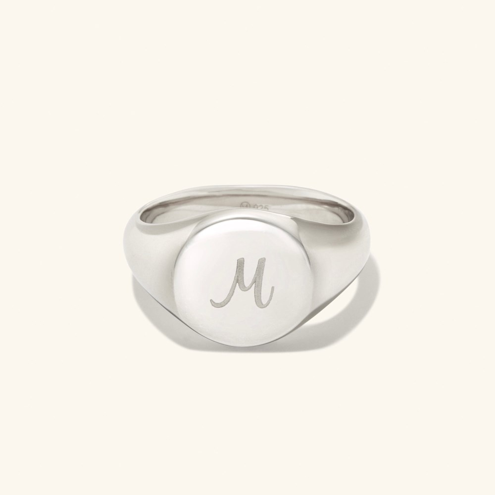 Mejuri Bold Round Signet Ring - Sterling Silver