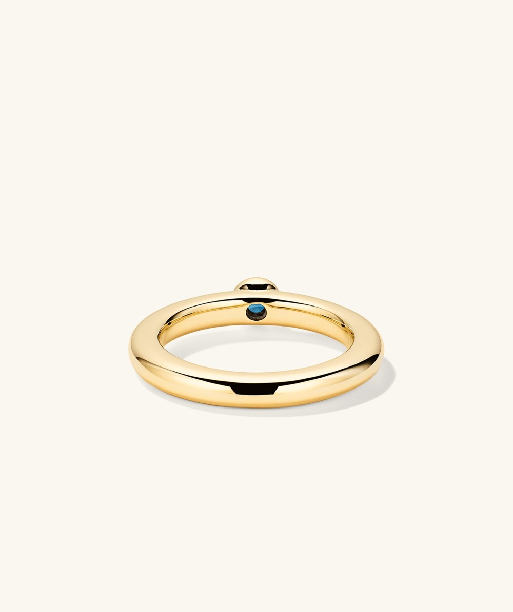 Mejuri Round Gemstone Stacker Ring - Gold Vermeil