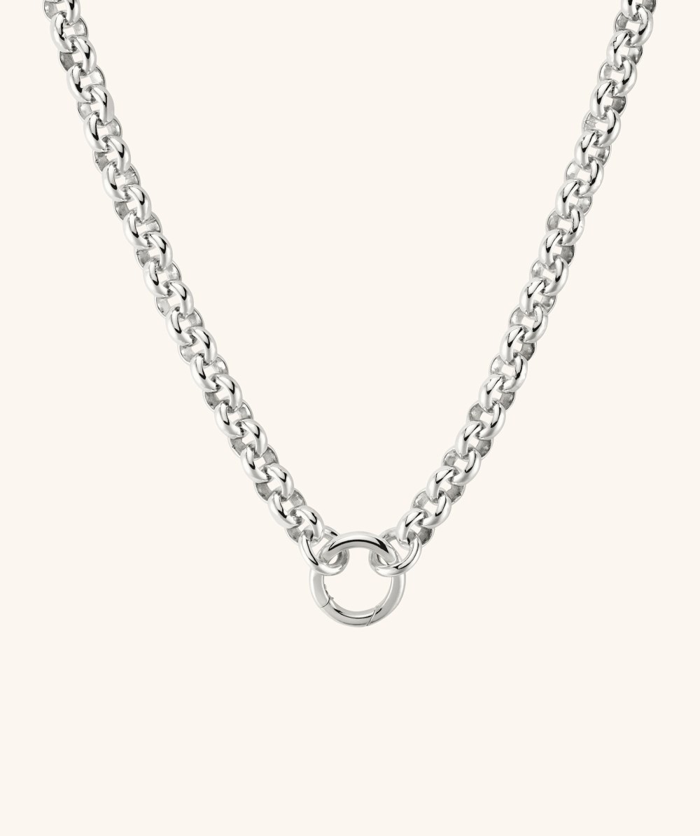 Mejuri Bold Rolo Chain Charm Necklace - Sterling Silver