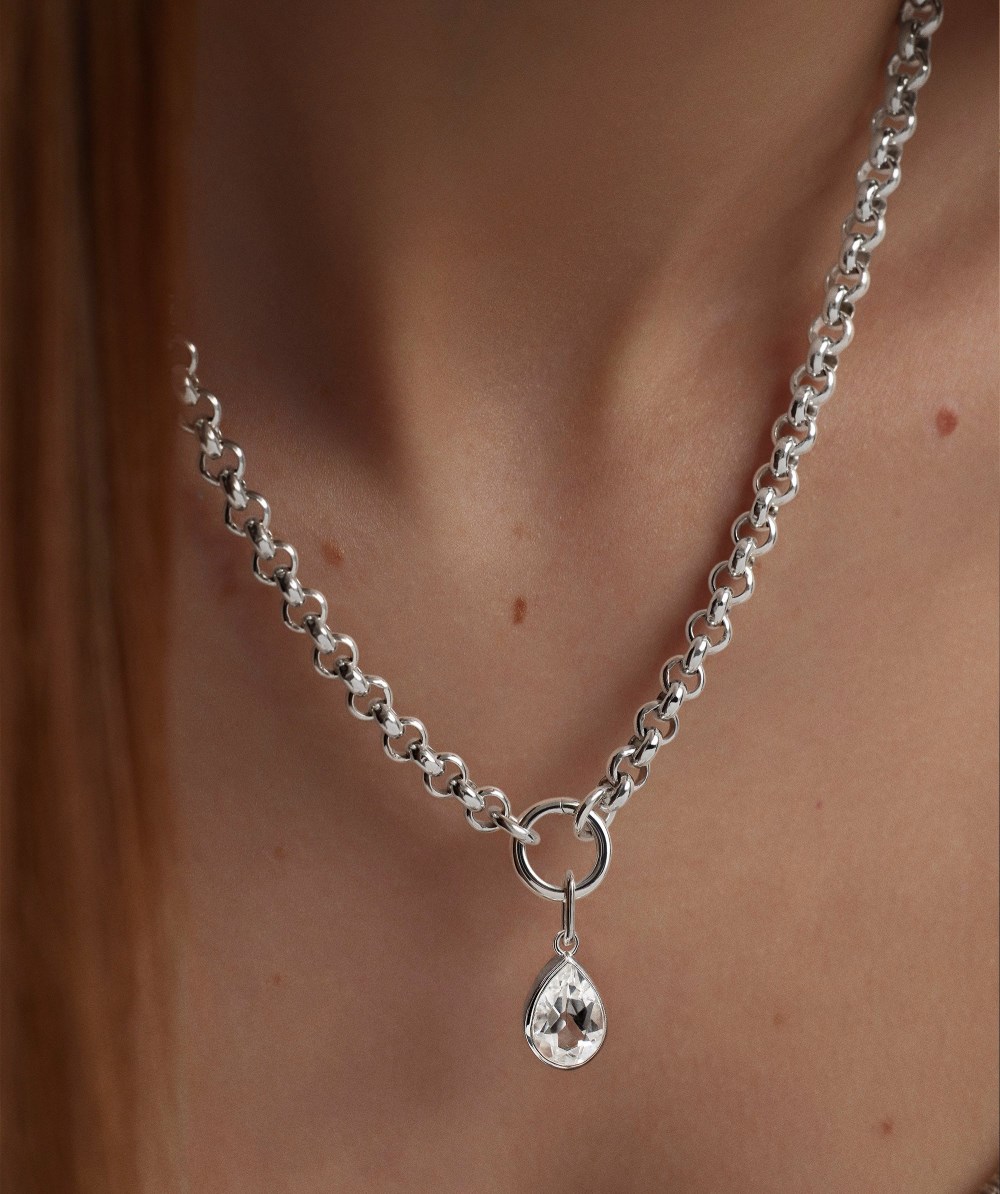 Mejuri Bold Rolo Chain Charm Necklace - Sterling Silver