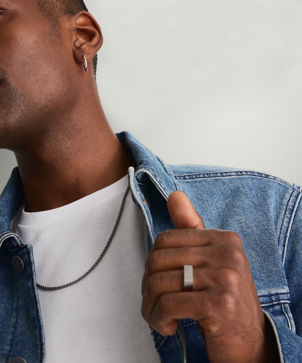 Mejuri Round Box Chain Necklace - Titanium