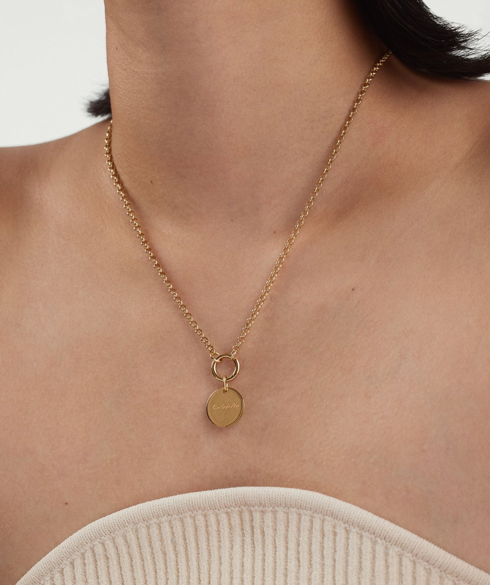 Mejuri Engravable Disc Charm - 14k Yellow Gold