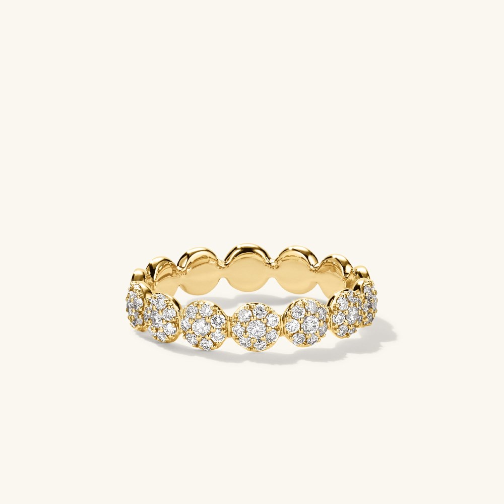 Mejuri Pavé Diamond Round Half Eternity Band - 14k Yellow Gold
