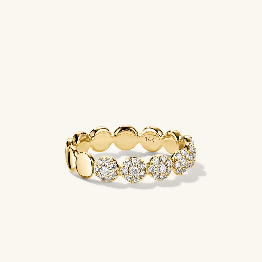 Mejuri Pavé Diamond Round Half Eternity Band - 14k Yellow Gold