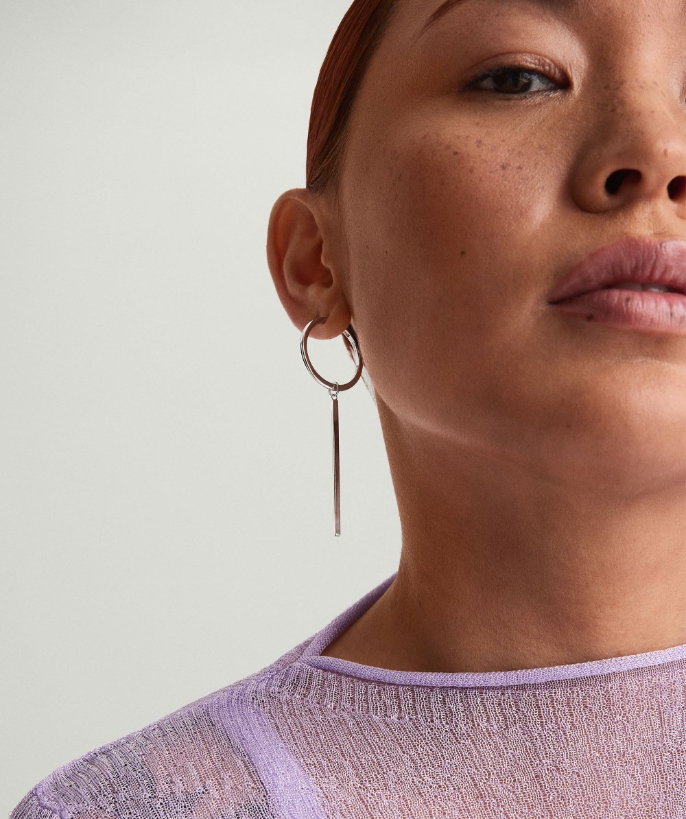 Mejuri XL Bar Hoop Charms - Sterling Silver