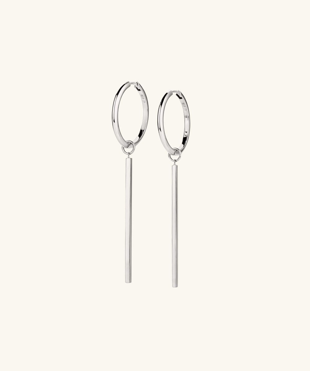 Mejuri XL Bar Hoop Charms - Sterling Silver