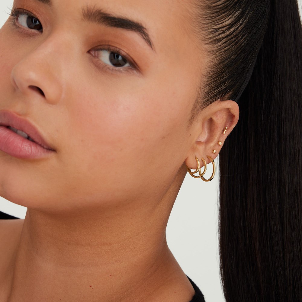 Mejuri Easy Small Hoops - 14k Yellow Gold