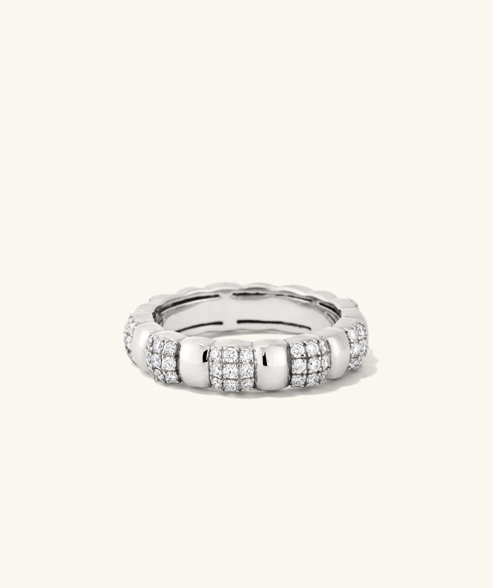 Mejuri Pavé Diamond Soft Charlotte Ring - 14k White Gold