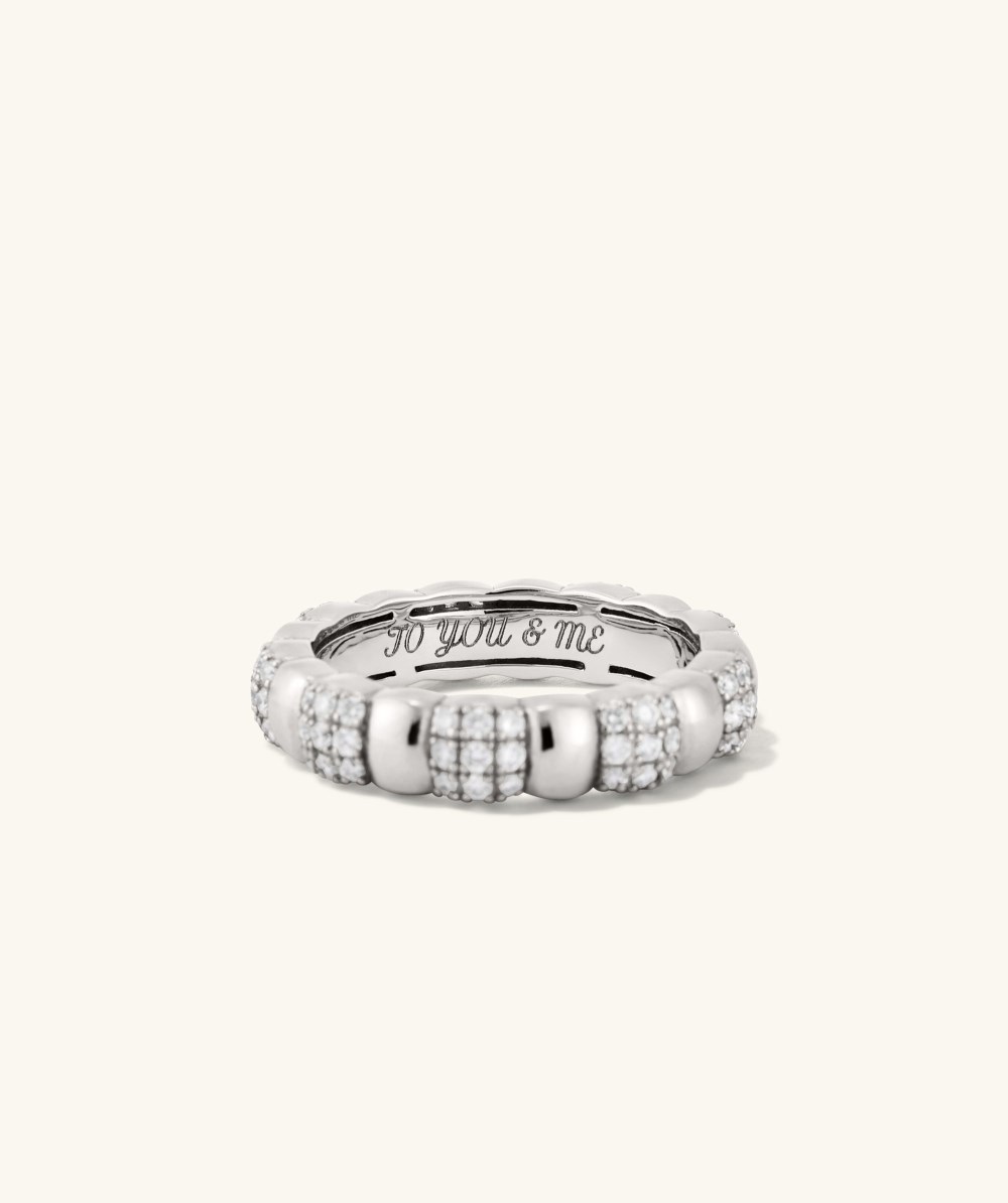 Mejuri Pavé Diamond Soft Charlotte Ring - 14k White Gold