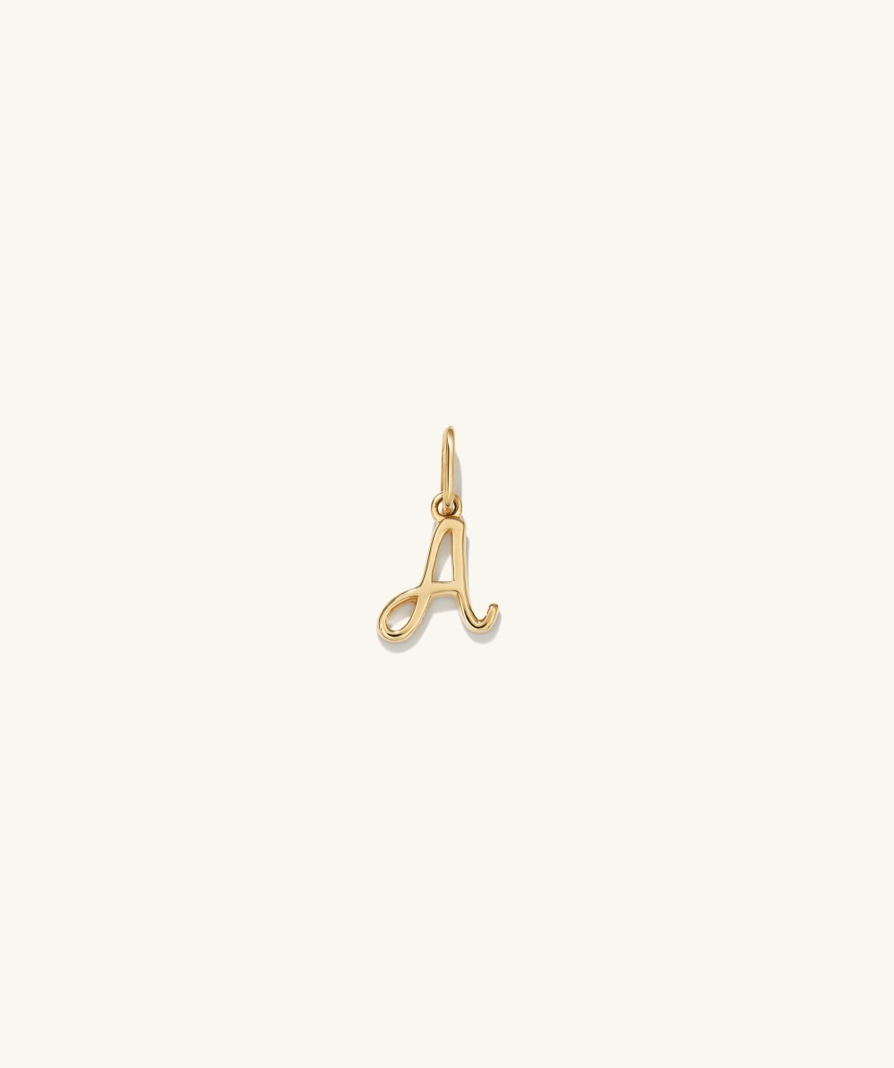 Mejuri Cursive Letter Charm - 14k Yellow Gold