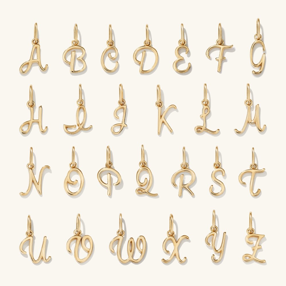 Mejuri Cursive Letter Charm - 14k Yellow Gold