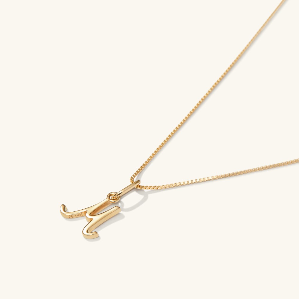 Mejuri Cursive Letter Charm - 14k Yellow Gold