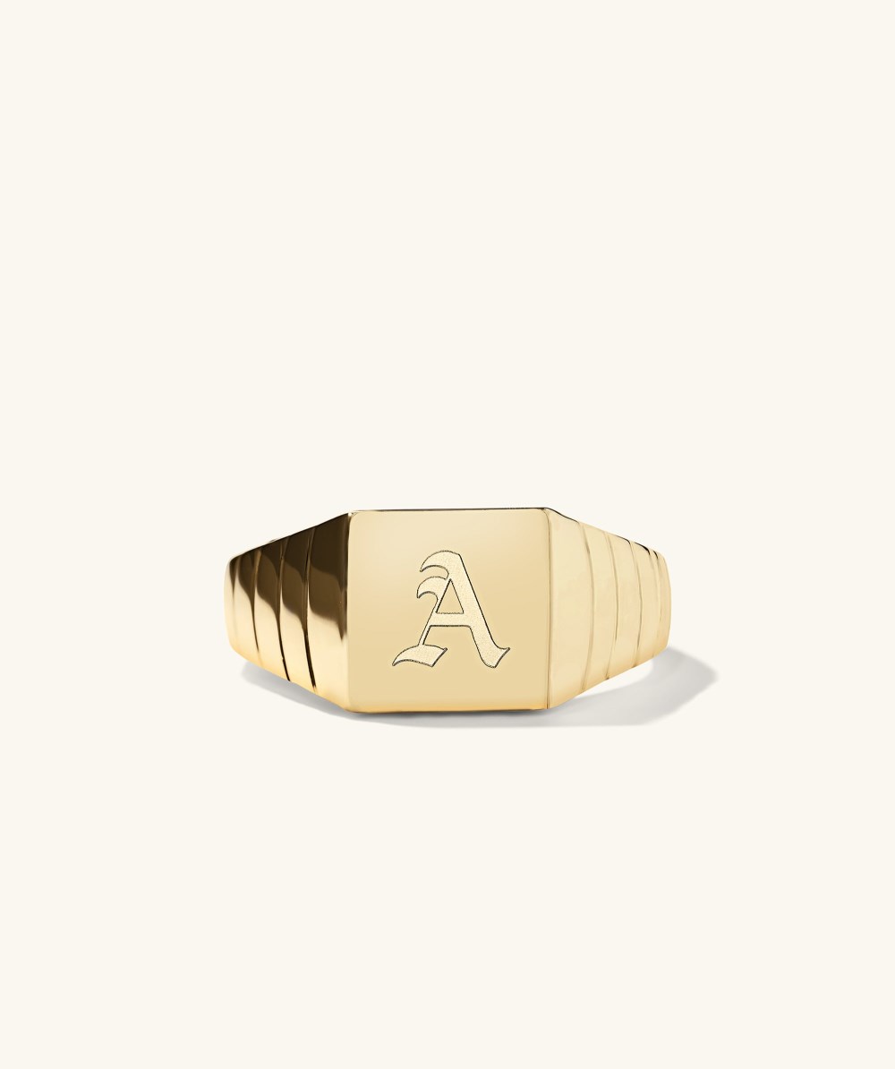 Mejuri Square Signet Ring - 14k Yellow Gold