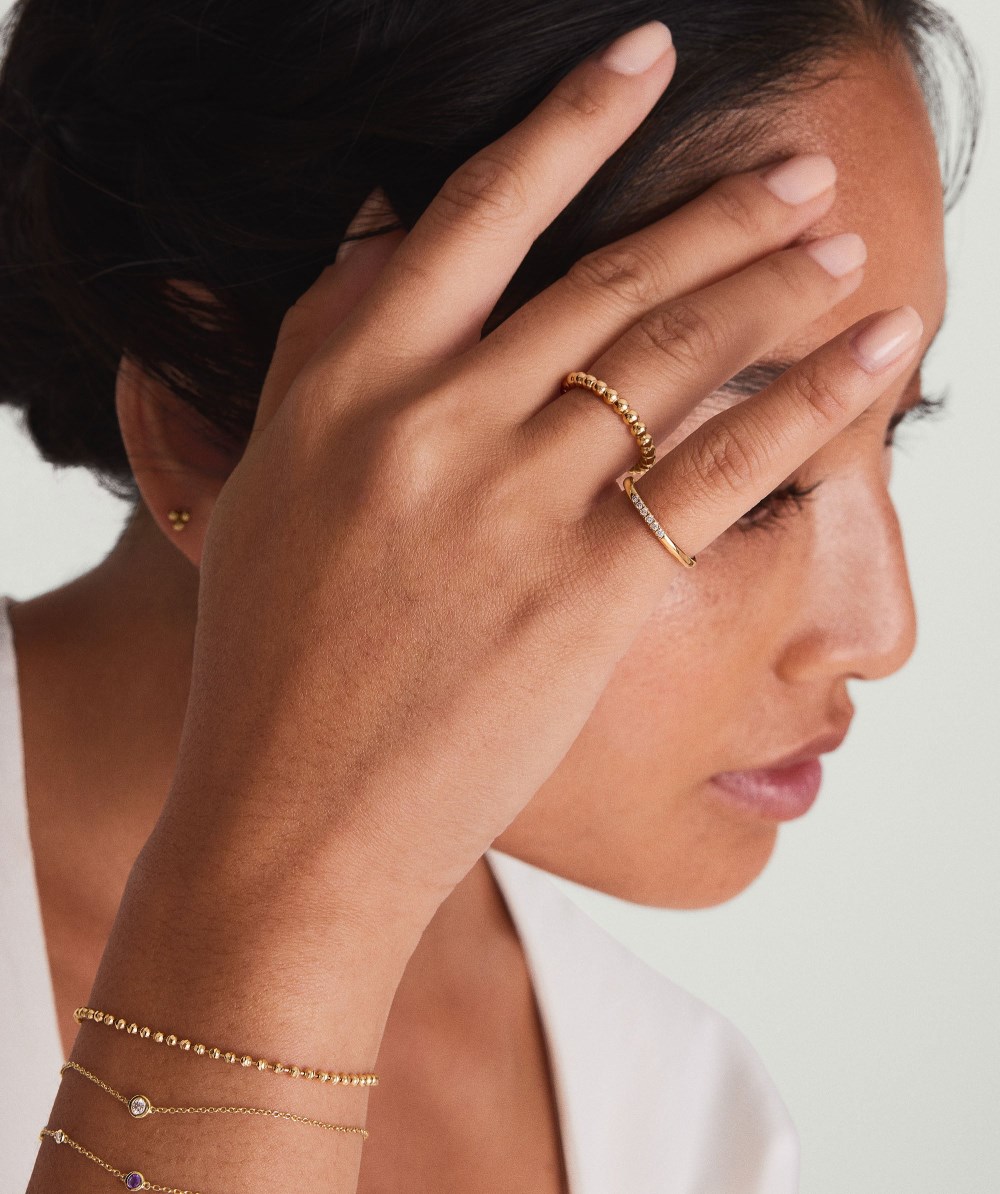 Mejuri Diamonds Line Ring - 14k Yellow Gold