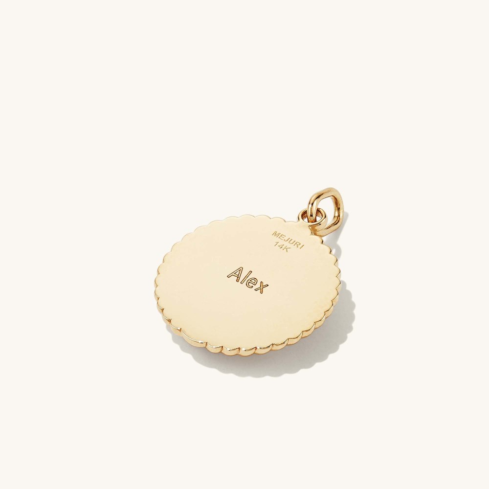Mejuri Victory: Winged Coin Charm Pendant - 14k Yellow Gold