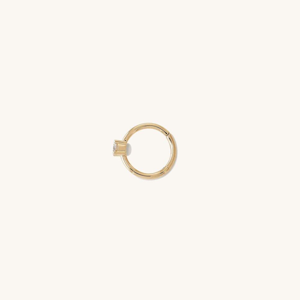 Mejuri Cartilage Solo Diamond Mini Hoop - 14k Yellow Gold
