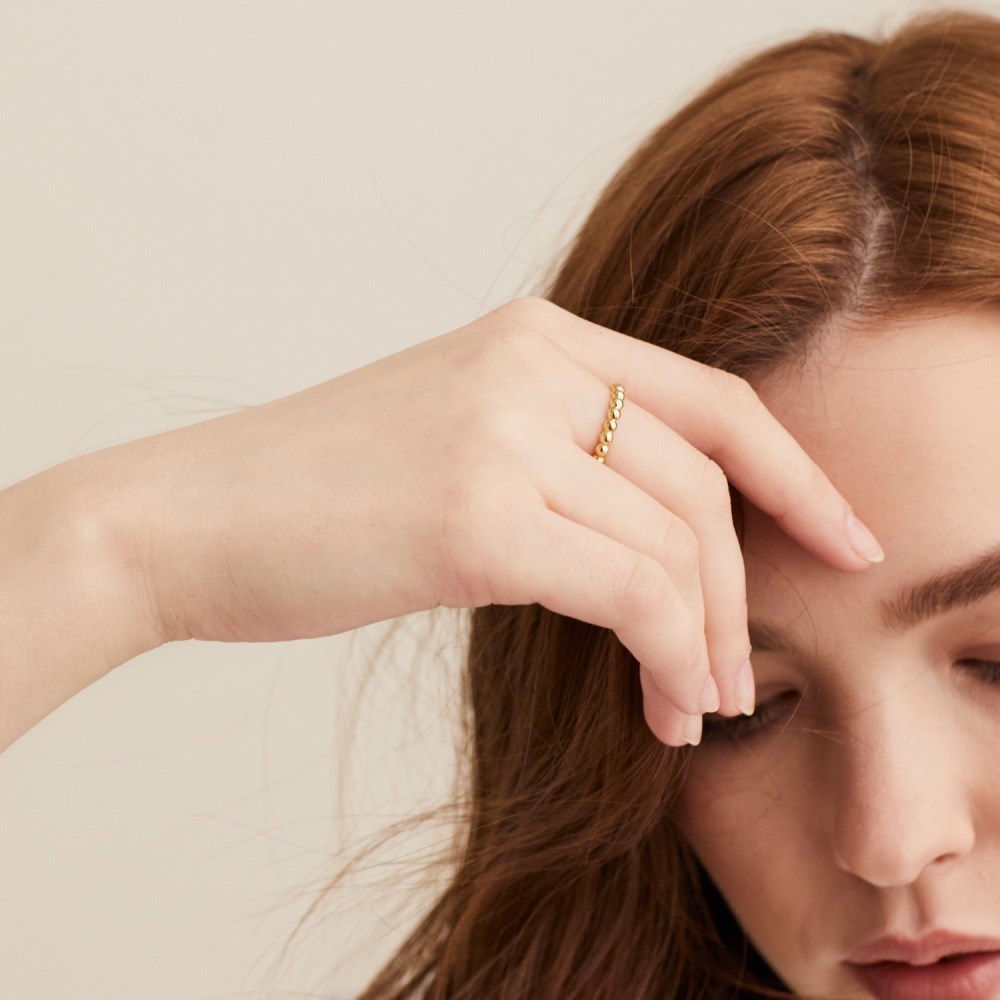 Mejuri Metallic Sphere Ring - Gold Vermeil