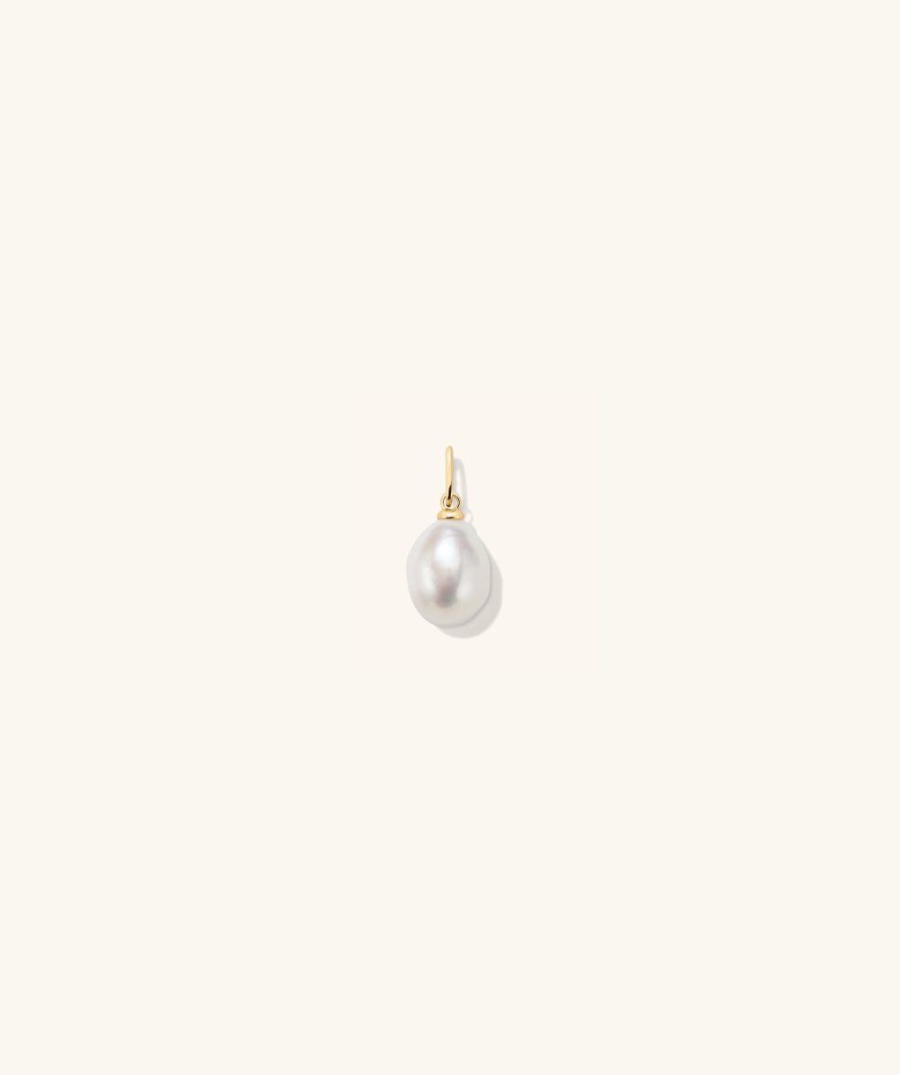 Mejuri Organic Pearl Charm - 14k Yellow Gold