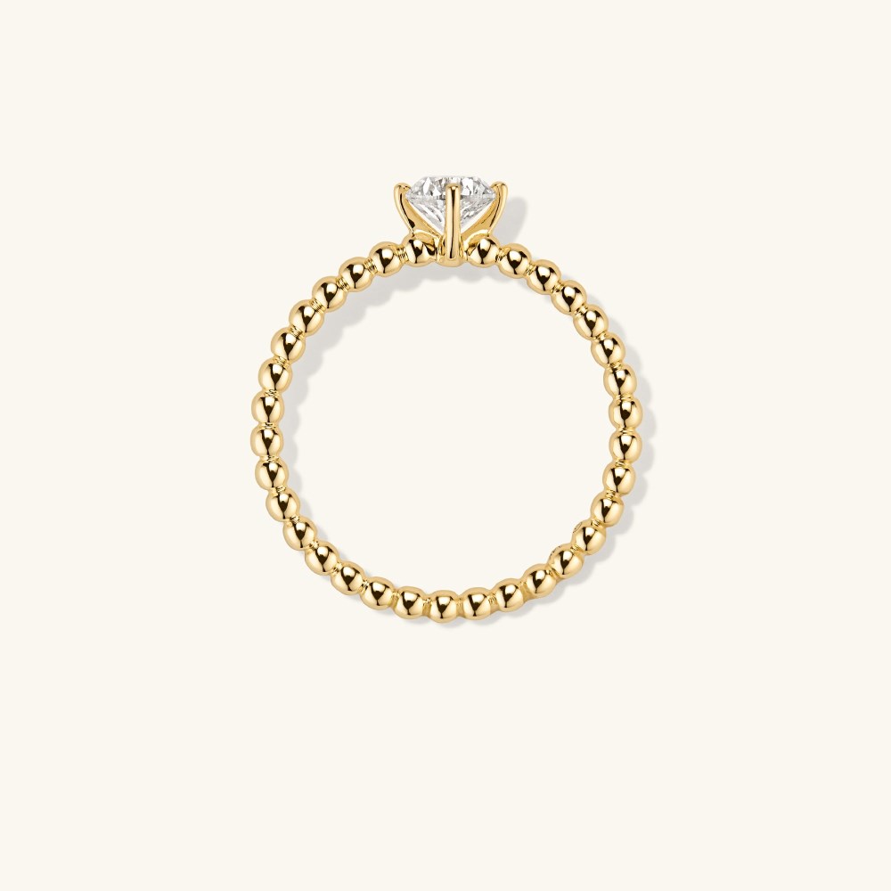 Mejuri Round Diamond Bold Beaded Ring - 14k Yellow Gold