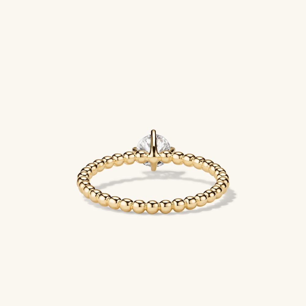 Mejuri Round Diamond Bold Beaded Ring - 14k Yellow Gold