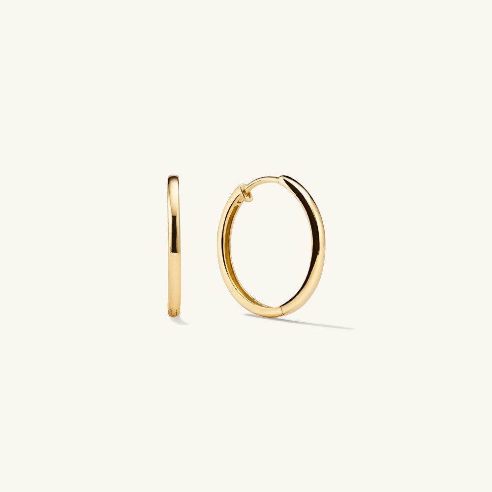 Mejuri Easy Medium Hoops - 14k Yellow Gold