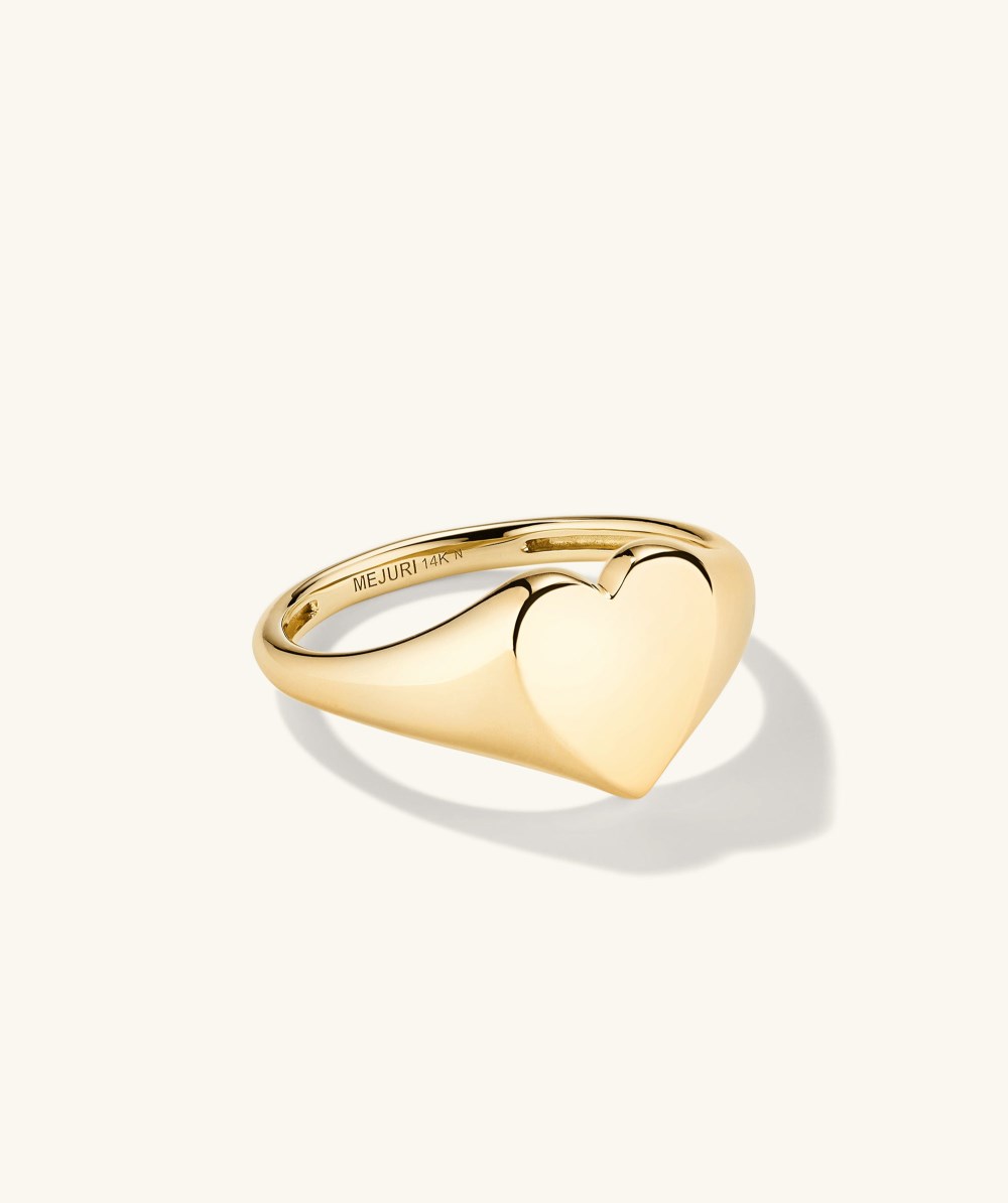 Mejuri Small Heart Signet - 14k Yellow Gold