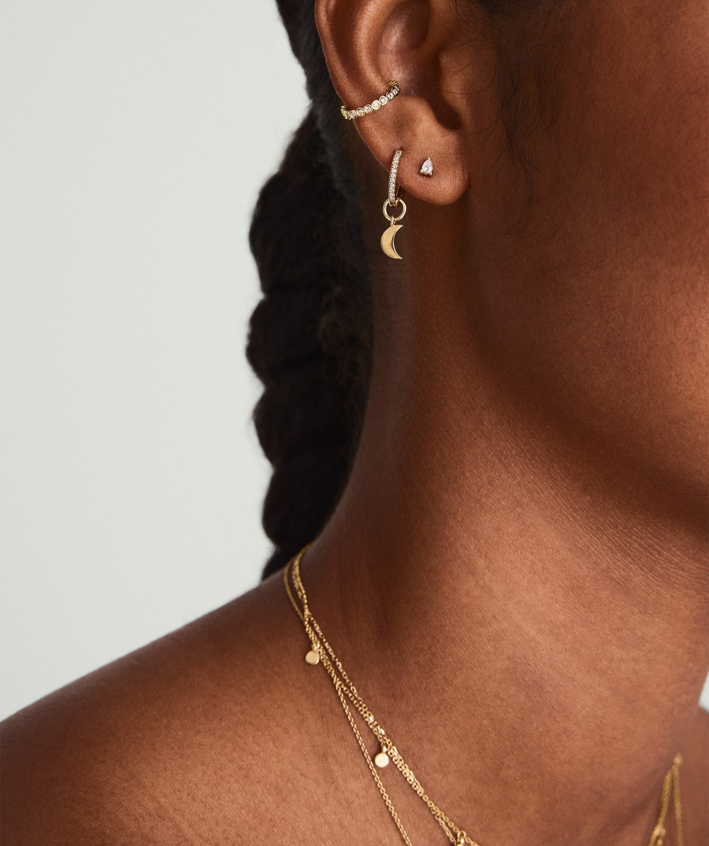 Mejuri Mini Pear Diamond Stud - 14k Yellow Gold