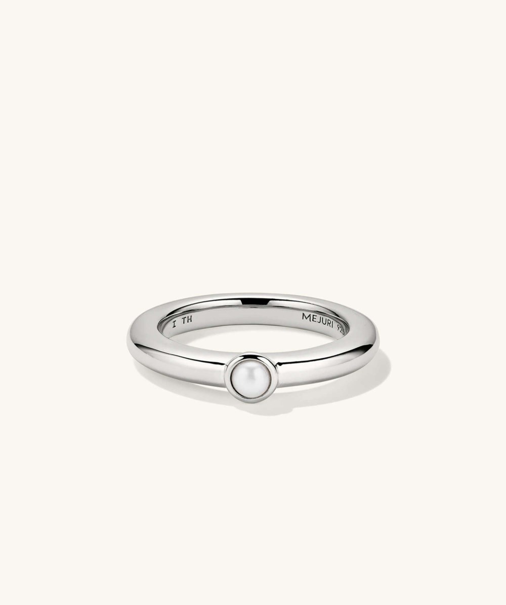 Mejuri Pearl Stacker Ring - Sterling Silver
