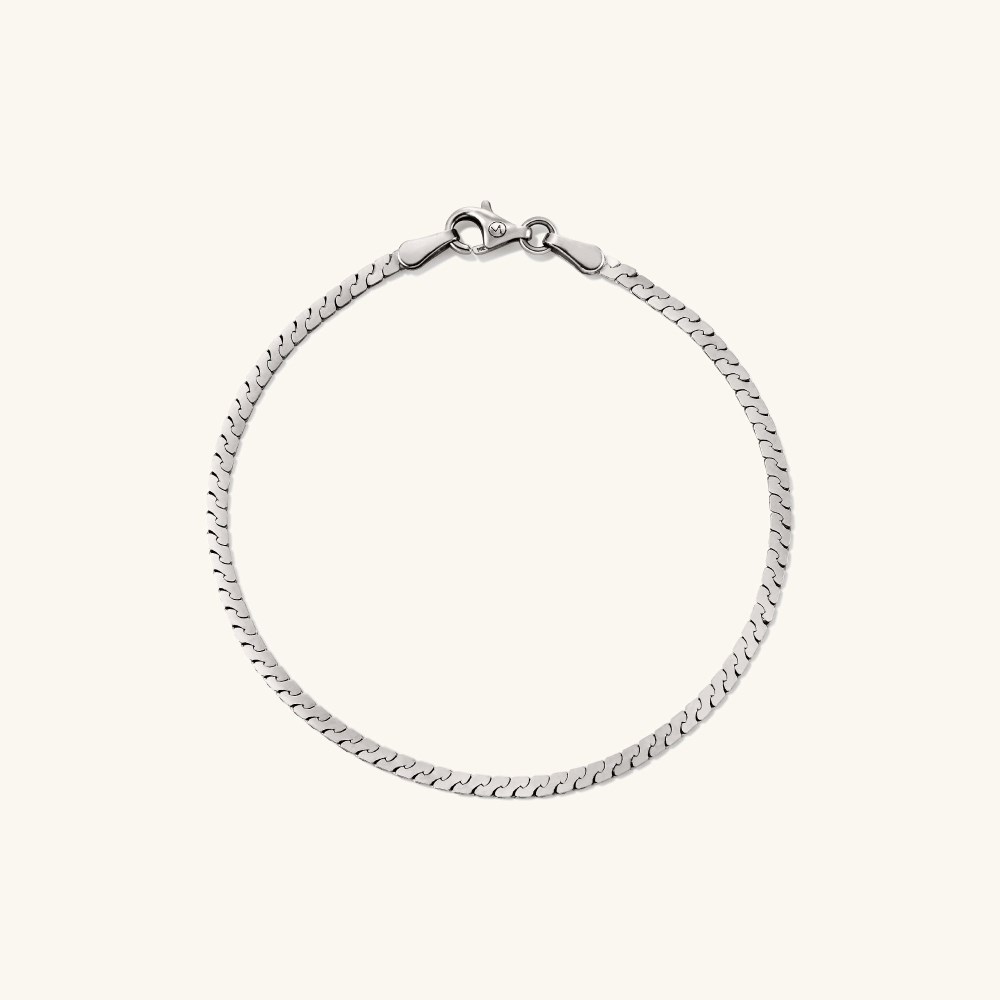 Mejuri Serpentine Chain Bracelet - 14k White Gold