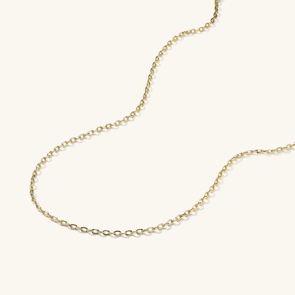 Mejuri Square Oval Chain Necklace - 14k Yellow Gold