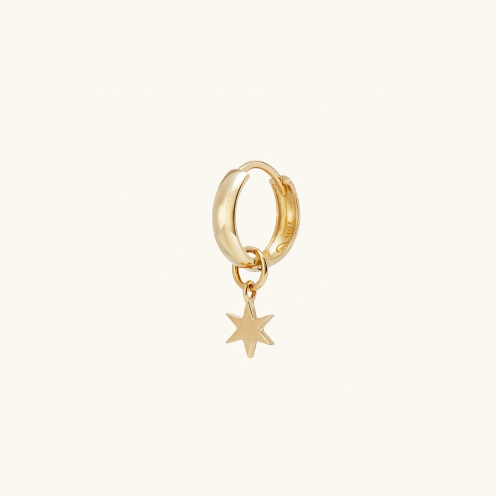 Mejuri Single Star Hoop Charm - 14k Yellow Gold