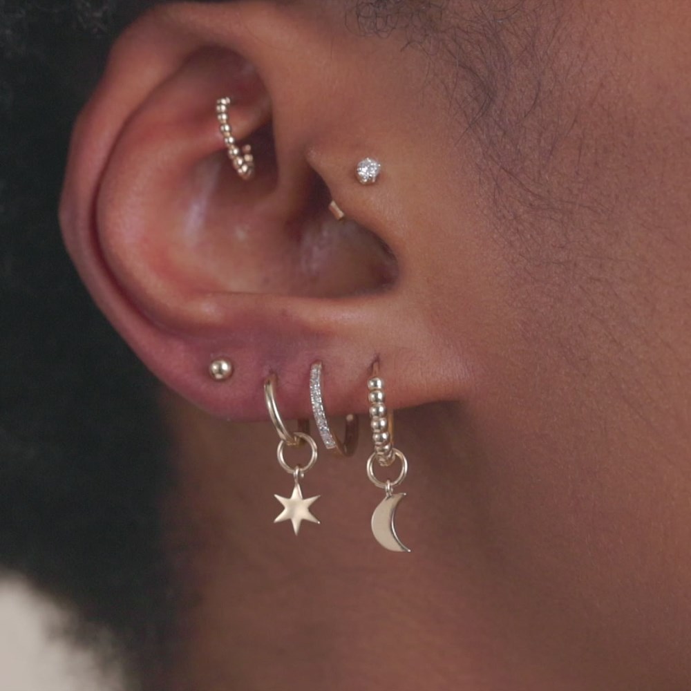 Mejuri Single Star Hoop Charm - 14k Yellow Gold