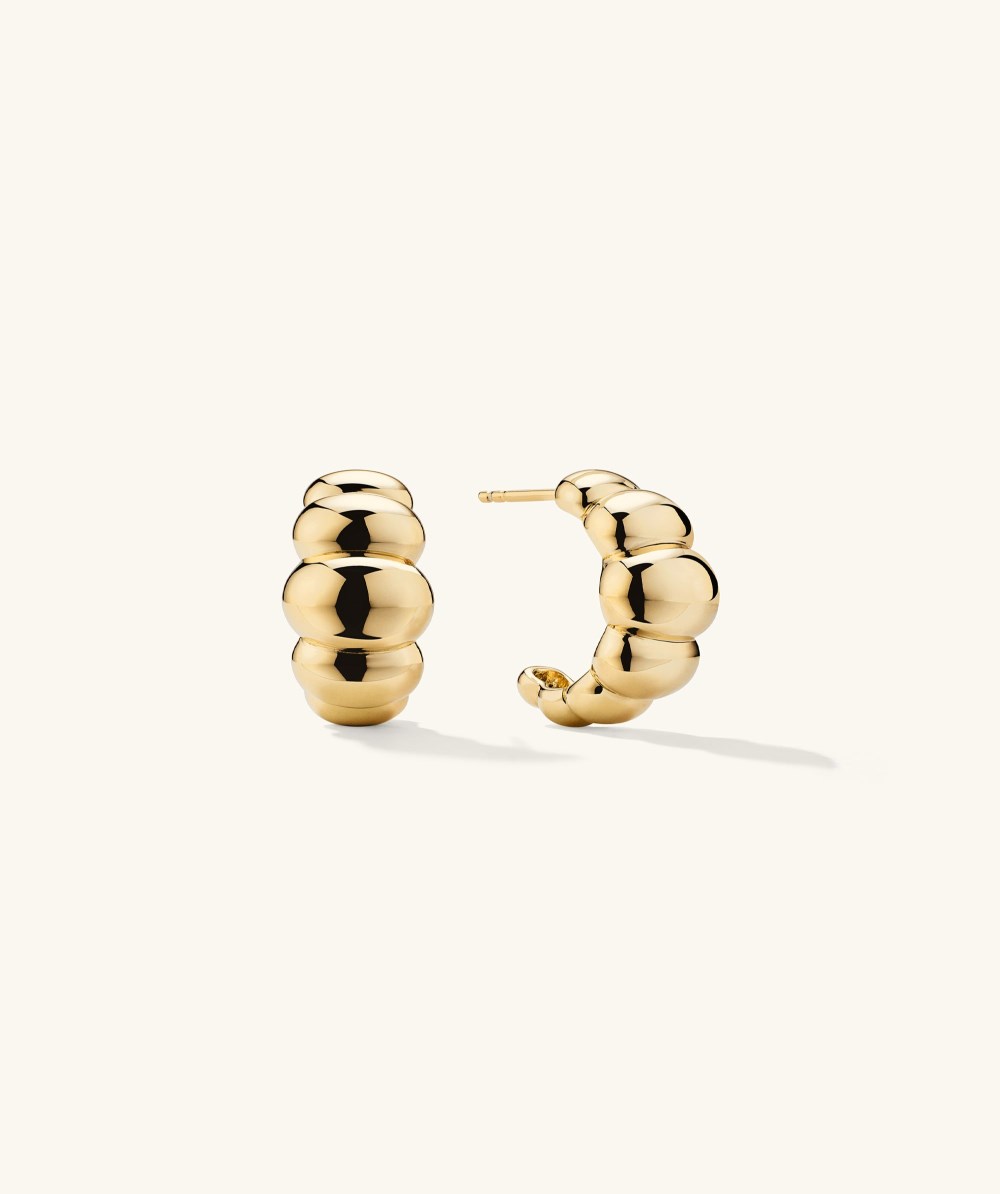 Mejuri Puffy Charlotte Hoops - Gold Vermeil