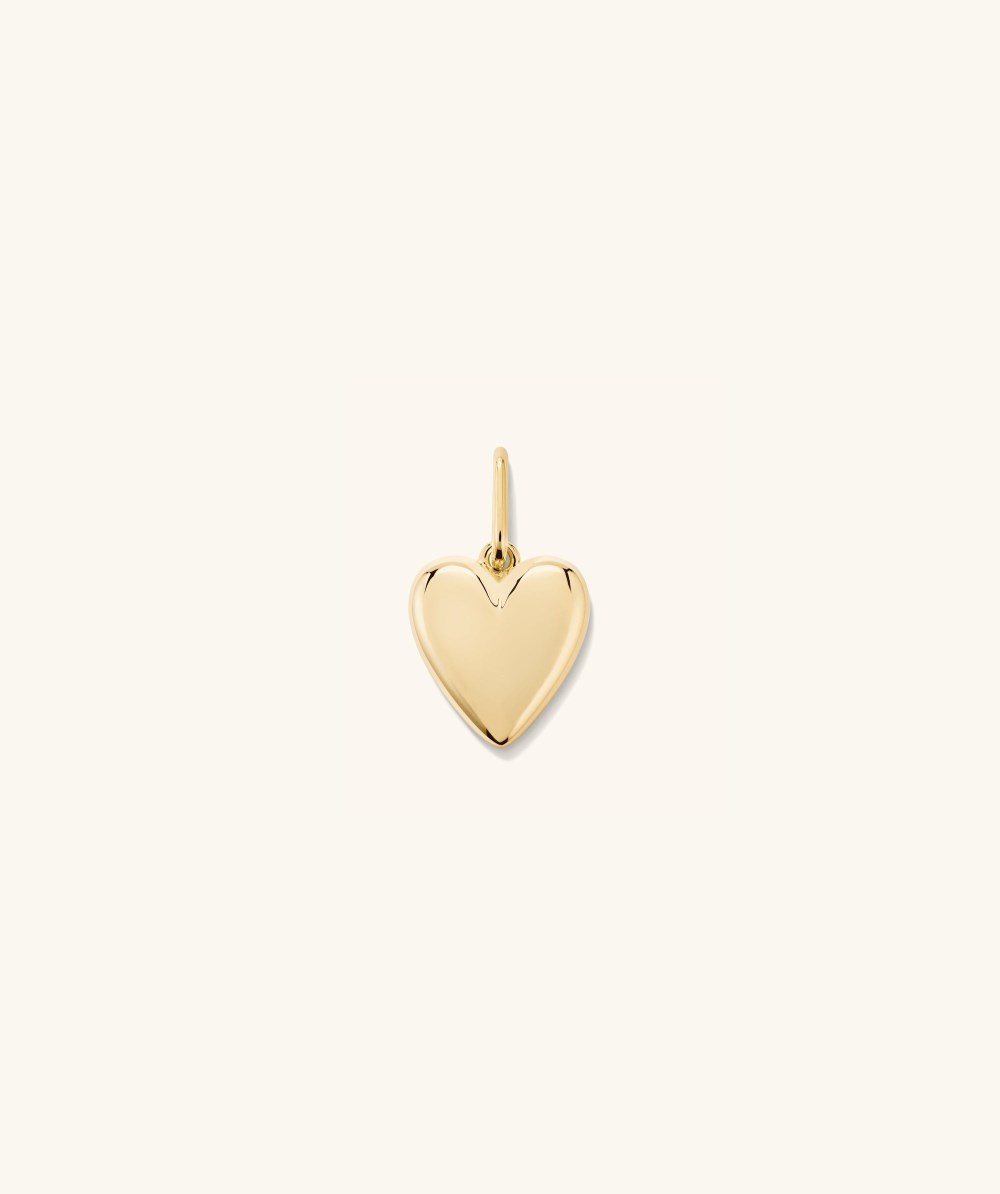 Mejuri Puffy Heart Charm - Gold Vermeil