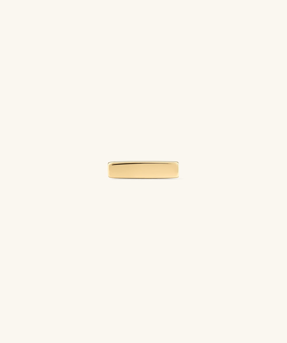Mejuri Piercing Studio - Bar Flat Back Stud - 14k Yellow Gold