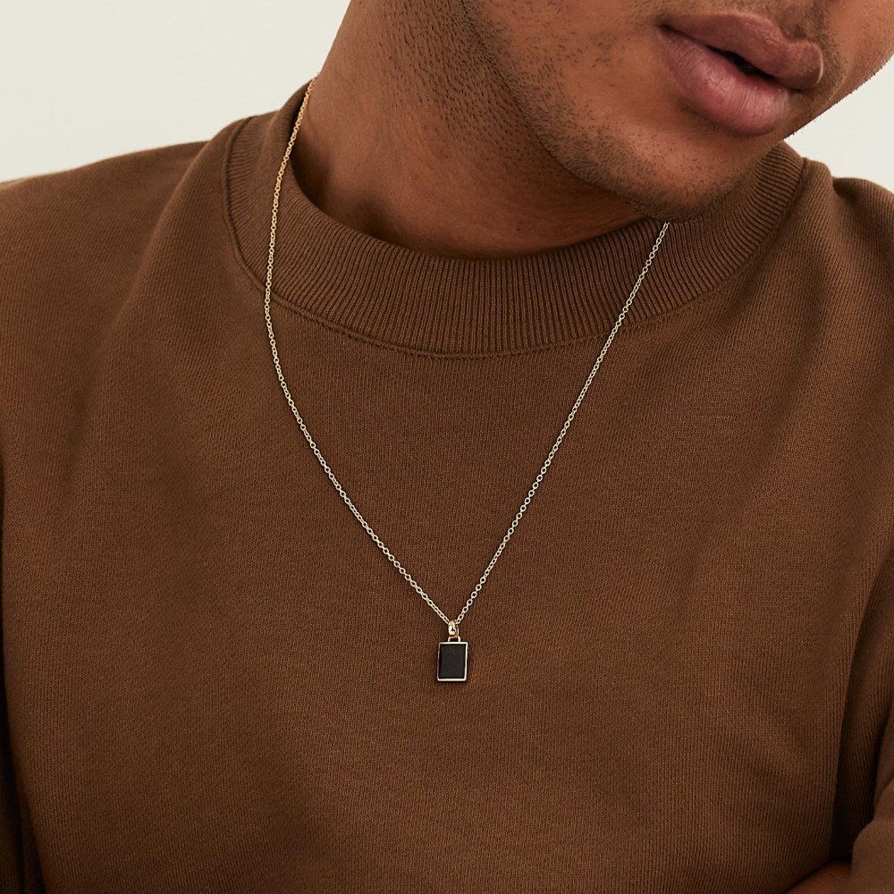 Mejuri Black Onyx Pendant Necklace - 14k Yellow Gold