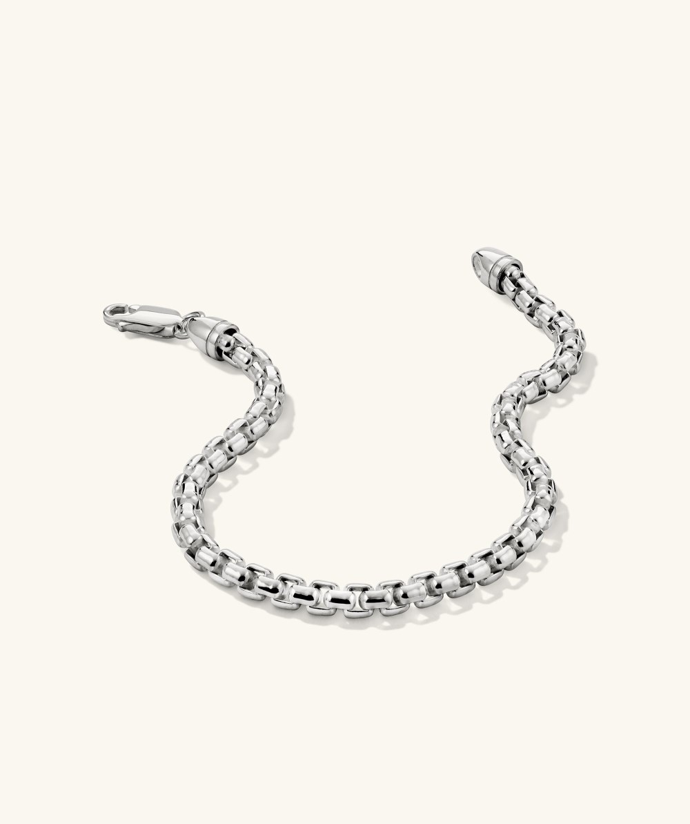 Mejuri 4mm Round Box Chain Bracelet - Sterling Silver