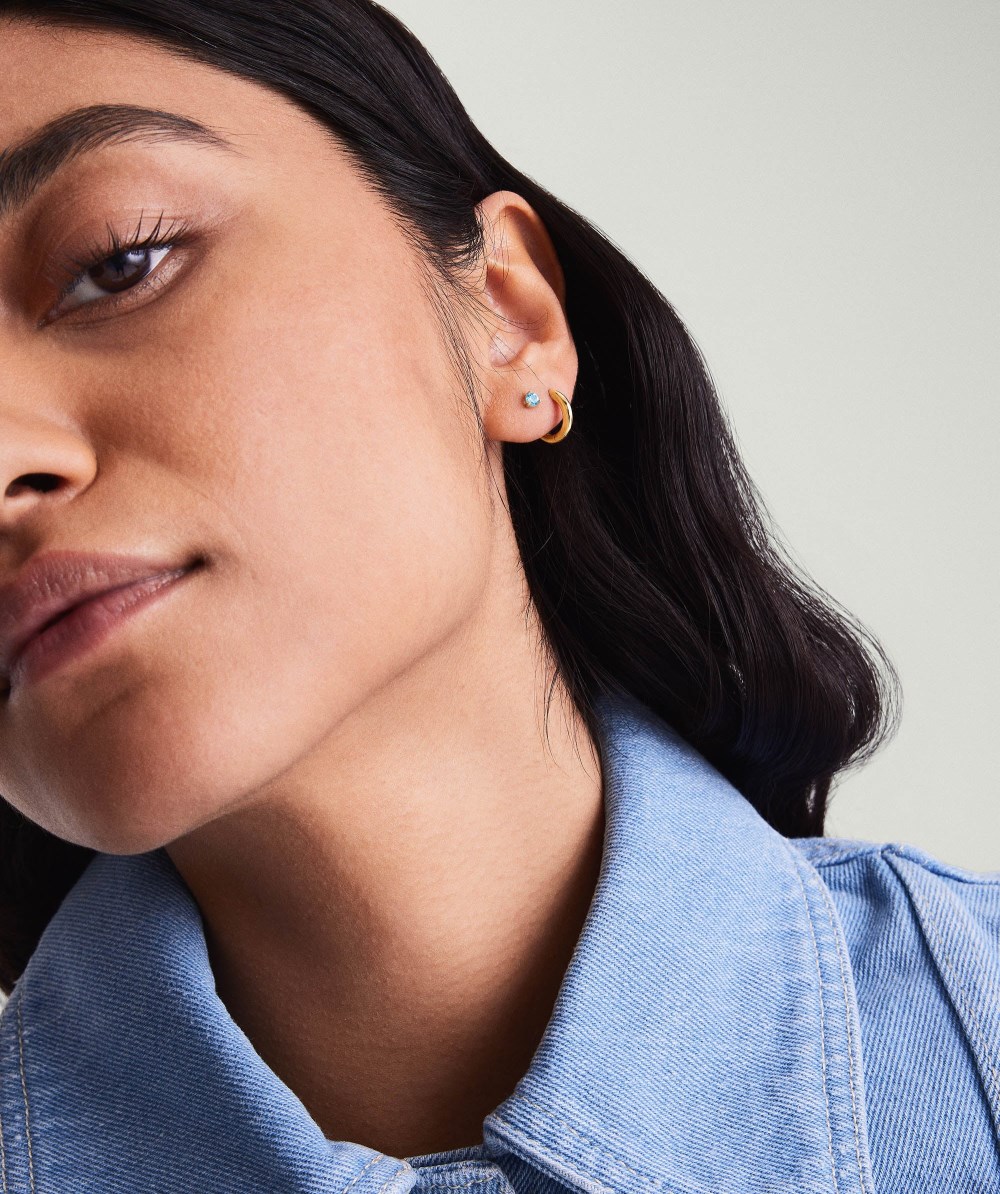 Mejuri Gemstone Mini Studs - 14k Yellow Gold